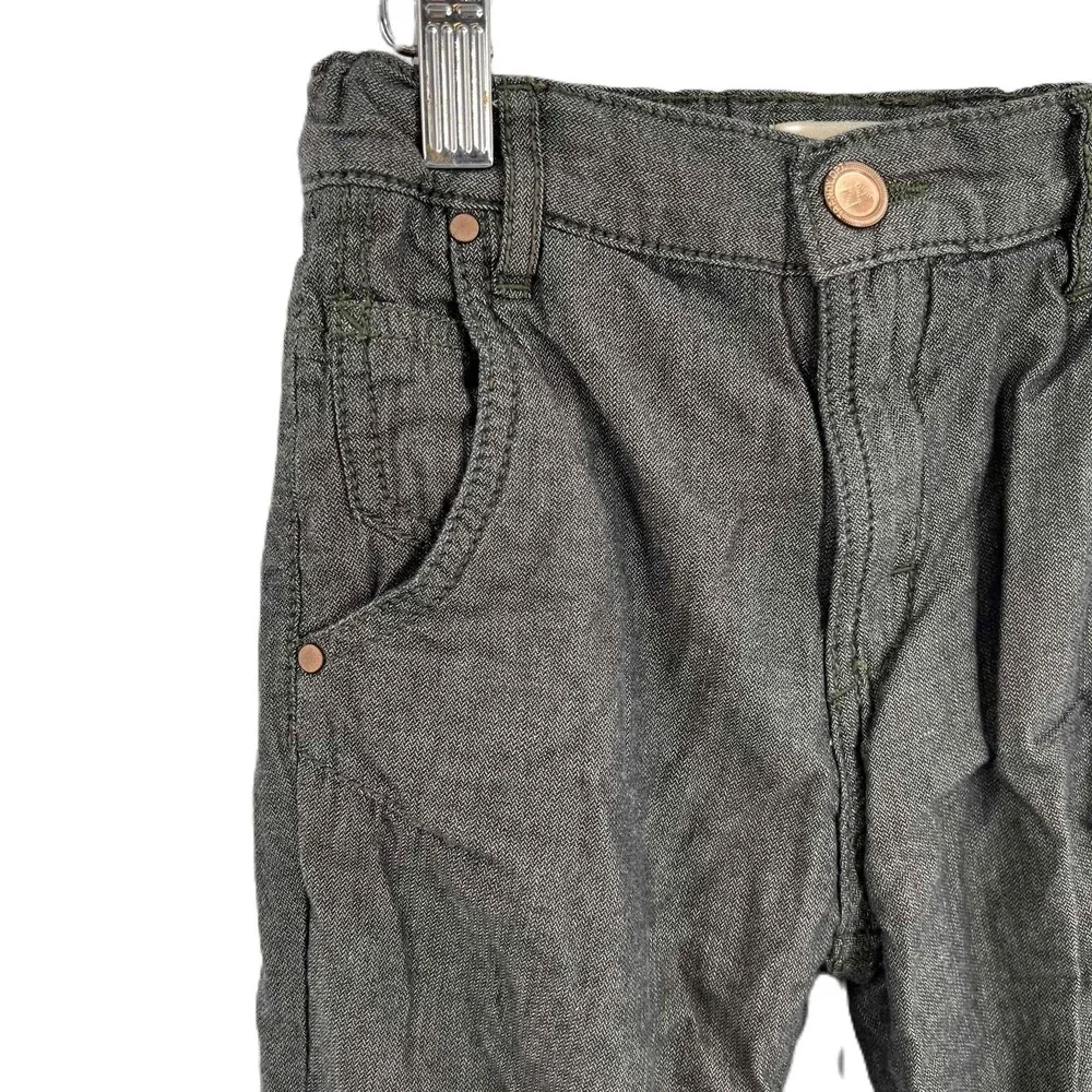 Zara Boys Grey Cargo Pants Elastic Cuffs Multiple Pockets Cotton Jersey 4-5 Year